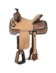 Silver Royal Western Saddle Gunnison Roper Floral 14 Two Tone SR104. Fixed Price $1037.83.