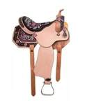 Pink Western Horse Barrel Saddle Genuine Leather Tack Set 10"-18" Free Shipping. Fixed Price $435.85.