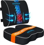 Sweetslubr Ergonomic Memory Foam Seat Cushion & Lumbar Support Pillow Set, Ortho. Fixed Price $43.95.