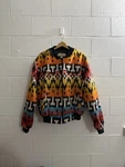 Vtg 70S Saddle Smith Outfitters By Action Aztec Tribal Fleece Zip Jacket Mens Xl. Fixed Price $100.00.
