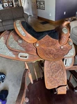 14" Tooled Royal King Seven Oaks Western Youth Show Saddle W/silver. Fixed Price $600.00.