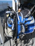 Youth 12'' Blue With Silver Studded Western Show Saddle Semi Bars. Fixed Price $235.00.
