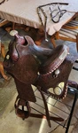 Billy Royal 16IN Brown Leather Western Trail Saddle W/ Silver & Bridle Set. Fixed Price $1500.00.