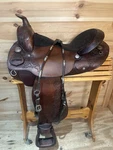 16 Circle Y Arabian Round Skirt Western Trail Saddle Model 2126. Fixed Price $875.00.