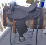 16 '' Black Action Co, Western Endurance Trail Saddle Neoprene Bottom Qh Bars. Fixed Price $375.00.