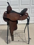 13.5" Martin Saddlery Btr Barrel 7" Gullet Round Skirt Roughout Med Oil. Fixed Price $2799.00.