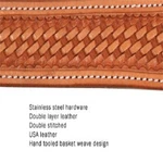 Tahoe Tack Usa Leather Hand Tooled Basket Weave Western Breast Collar. Fixed Price $69.95.