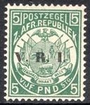 Transvaal Stamp Scott #213, 5, Vri Provisional, Mlh, SCV$2500.00 Counterfeit?. Fixed Price $20.00.