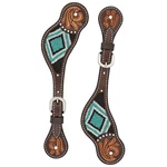 Weaver Leather Turq Cross Ladies Bead Flor Spur Straps. Fixed Price $81.77.