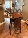 Tahoe Handcrafted Western Show Saddle Brown Leather Traditional Design. Fixed Price $350.00.
