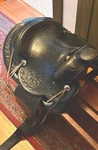 Tex Tan Show Saddle 14 In Black Tooled Leather Traditional Western Used. Fixed Price $2500.00.