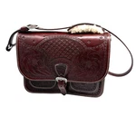 Martin Harness Dark Brown Tooled Leather Western Saddle Bag Purse Usa. Fixed Price $495.00.