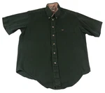 Vtg King Ranch Saddle Shop Men Green Short Sleeve Cotton Shirt Made Usa Euc. Fixed Price $38.77.