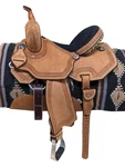 15" New Scott Thomas Western Barrel Racing Saddle BR400-15. Fixed Price $2472.00.