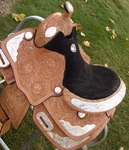 14" Show Saddle Trail Pleasure Med Oil Western Fully Tooled Silver Semiqbar. Fixed Price $494.00.