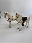 2 Breyer Alabaster 7.5 Western Pony Reins & 1 Saddle Early Model Horse. Fixed Price $54.50.