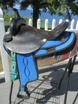 16 ''king Series #176 Qh Bars Blue Western Leather & Cordura Trail Saddle Usa. Fixed Price $225.00.