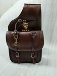 Attractive Brown Leather Western Tooled Saddle Bag For Horse.. Fixed Price $123.19.