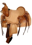 Youth Hard Seat Roper Style Saddle Rough & Acorn Tooling 12" New. Fixed Price $265.00.